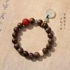 Pulsera de cuentas redondas de madera de incienso de Kalimantan Colgante de raíz de loto tallada Xiuyu Pulsera Wen play Joyería de cuentas de Buda al por mayor