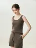 Nuevo Otoño Invierno Suave Pegajoso Amigable con la Piel Cuello Redondo Camisola Chaleco Tejido de Cachemira Sin Mangas Top Capa Base Ropa Interior Mujer Coreano
