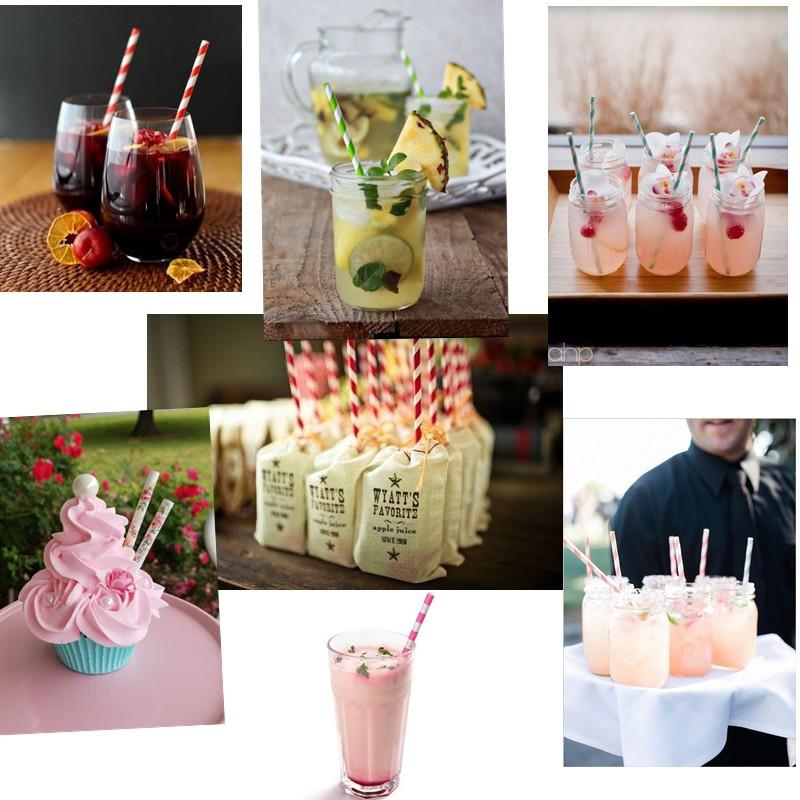 纸吸管一次性生日派对婚礼甜品台装饰