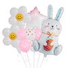 Globo de conejo lindo de ojos grandes de nuevo estilo, globo de película de aluminio para decoración de fiesta de cumpleaños infantil de conejo de dibujos animados