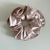 Goma de pelo elegante estilo coreano de satén nacarado de color sólido para mujer, accesorio para el cabello de alta gama que no daña el cabello, adecuada para coletas