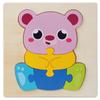 Puzzle de hebilla tridimensional de madera para niños, educación temprana, animal de dibujos animados, hebilla, rompecabezas pequeño de mano, juguete de madera