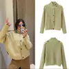 Moda feminina europeia e americana transfronteiriça, mais vendidos do AliExpress, looks descontraídos e estilosos, visual de alta qualidade, cardigã de tricô folgado