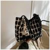 Cross-border 2024 inverno nova bolsa casual feminina bolsa feminina moda nova bolsa grande bolsa de grande capacidade bolsa xadrez feminina
