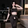 Conjunto de lingerie de renda sexy para yoga, conjunto sedutor sem remoção, conjunto feminino qqny puro desejo sedutor