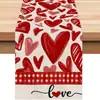 Camino de Mesa Transfronterizo de Venta Caliente para el Día de San Valentín Asiático, para Hogar, Restaurante, Sala de Estar, Mesa de Comedor, Decoración Festiva Interior Exterior, Mantel