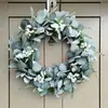 Guirlanda de Orelha de Coelho Folha Wreath Folha de Dinheiro Folha de Eucalipto Anel de Grama Decoração Pendurada Decorações de Páscoa