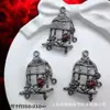 Estilo Oscuro Cuervo y Jaula Pájaro Rosa Europeo y Americano Colgante Colgante DIY Pulsera de Cuentas Collar Broche Accesorios