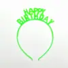 Faixa de Cabeça com Letras FELIZ ANIVERSÁRIO Plástico Colorido Luminoso Acessórios de Cabelo para Festa de Aniversário Infantil