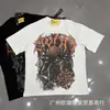 GUAPI Camiseta de Manga Curta Tendência Verão Estampa Direta em Tinta Branca Logo Cyber Estampa de Aranha Strass para Homens e Mulheres