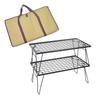 Mesa de camping IGT externa mesa combinada mesa multifuncional de encaixe mesa de centro para chá churrasqueira portátil prateleira de armazenamento de malha mesa dobrável
