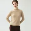 Nuevo Top Básico de Punto de Cachemir Acanalado de Color Sólido para Mujer, Corte Ajustado, Suéter de Cuello Semi Alto, Top Versátil y de Moda