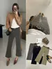 TOP de Outono Estilo Europeu Linha Treze de Guangzhou Estilo Coreano Stretch para o Trabalho Jeans Capri 8 Pontos com Cinto 82616