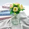 Flor Artificial Estilo Europeu Broto de Chá Pequeno Decoração de Mesa Decoração Suave para Casa Flor Artificial Simples Criativa Adereços de Fotografia Planta Artificial em Vaso