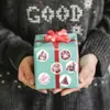 500 Piezas/Rollo Pegatinas Navideñas Rosas 2.5cm Pegatinas de Papá Noel Extraíbles Impermeables Redondas Decorativas