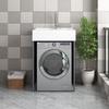 Armario de lavandería para apartamento pequeño, armario de aluminio para lavadora, armario de combinación con lavabo integrado.