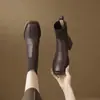 Botas femininas de cano curto de tricô com salto plataforma, coleção outono/inverno 2026, botas de salto alto justas, botas estilo Martin versáteis, botas tipo meia elástica