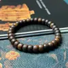 Pulsera de Madera de Agarwood Natural con Nudos Naturales para Mujer, Material Auténtico Viejo para Hombre, Cuentas de Oración Budistas, Pulsera para Ayudar a Dormir