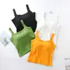 Una generación de chaleco de algodón con cuello cuadrado y almohadilla en el pecho, copa de una pieza, moda ajustada, cintura sexy, tirante fino