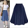 Falda de Mezclilla Suelta de Verano con Botones y Elástico para Mujer, Exportación Europea y Americana Transfronteriza Ebay Amazon