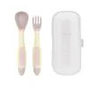 Mesa para Alimentar Bebés Vajilla Suplemento Alimenticio para Bebés Tenedor Cuchara Portátil de Giro Flexible Entrenamiento Grado Alimenticio para Niños