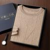 Outono e inverno 2024 novo de primeira linha pronto para usar gola redonda jacquard masculino suéter de cashmere moda suéter casual suéter de cashmere