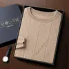 Otoño e Invierno 2026 Nuevo Suéter de Cachemira Jacquard de Cuello Redondo de Alta Gama para Hombre Moda Casual Prendas de Punto Suéter de Cachemira