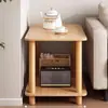 Criado-mudo Simples para Quarto, Estante de Armazenamento para Quarto de Casa, Criado-mudo Estreito Pequeno de Madeira Maciça, Mesinha Lateral Pequena para Moradia de Aluguel
