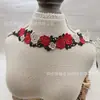 Flor de Rosa 2,3cm Renda Colorida Solúvel em Água Acabamento DIY Acessórios para Roupas para Cheongsam Estilo Chinês Tradicional