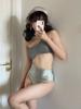 Traje de baño de mujer estilo Chanel con cintura alta y escote pronunciado, estilo Diosa Sexy tailandesa transfronteriza, con pecho pequeño y hombros inclinados.