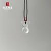Colgante Calcedonia Blanca Hielo Alto Doble Valiente Hebilla Ping An Guanyin Buda Calabaza Candado Xiangyun Joyería Ágata Jade