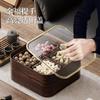 Nova tigela de frutas secas estilo chinês imitando madeira caixa de armazenamento de frutas secas à prova de umidade doméstica luxo leve retrô mesa de centro de sala de estar com tampa caixa de doces
