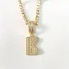 Collar con Colgante de Letra de Cobre con Circonita y Diamante Completo Moda Clásica Transfronteriza Hip-Hop DIY Joyería de Lujo de Alta Gama