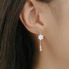 Aretes de botón de loto de plata S999 estilo chino para mujer, moda, aretes versátiles, gancho para la oreja con borla, joyería elegante para la oreja de mujer