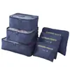 Neceser de viaje estilo coreano Juego de seis piezas Neceser Impermeable Bolsa organizadora de ropa Malla fina engrosada Juego de 6 piezas para maleta