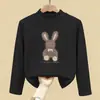 Camiseta Interior Térmica Suave de Media Altura para Niños de Primavera y Otoño, Top de Manga Larga Estampado para Niñas de Otoño e Invierno, Top Cálido de Moda