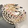 Estilo Coreano Retro Luxo Leve High-End Corrente de Pérolas de Cristal Exquisita Tiara de Cabelo para Adultos Acessório de Cabelo com Strass Prensado para Mulheres