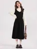 Vestido de Maternidad Jingqi Otoño y Primavera 2026 Nuevo Talla Grande Conjunto de Atuendo de Lujo Falso de Dos Piezas para Mamás Embarazadas