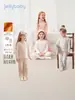 Ropa de casa para niñas jellybaby otoño nuevo conjunto térmico infantil para niños pequeños, conjunto cálido de ropa interior para bebé