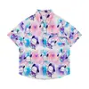 Camisas Florales de Comercio Exterior Transfronterizo, Manga Corta, Unisex, Estilo Pareja, Estilo Vacaciones en la Playa, Festival Songkran, Camisas Tailandesas, Chaquetas