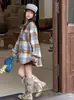Camisa a Cuadros para Niña Primavera y Otoño 2026 Nueva Moda Atuendo de Otoño para Niña Grande Chaqueta Elegante Camisa Estilo Coreano para Niños
