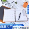 Cuaderno de Espiral con Cubierta de Tela Personalizada por el Fabricante Bloc de Notas Plegable 360 grados Lateral Cuaderno con Logo en Relieve A5
