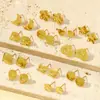 Pendientes de Acero de Titanio con Forma de Estrella, Flor y Corazón Estilo Ins para Mujer, Joyería Geométrica Simple de Acero Inoxidable, Accesorios