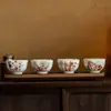 Taza Maestro Cultural y Creativo de la Ciudad Prohibida Cerámica Taza de Té Kung Fu Taza de Degustación Set de Tazas de Té Regalo Caja de Regalo de Alta Gama Recuerdo