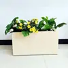 Maceta de cemento pintura de piedra real caja de flores de lodo de magnesio cuenca rectangular grande para plantas verdes balcón exterior banda de arco creativa