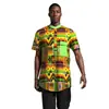 Camisa de algodón de manga corta para hombre con estampado de cera africana Ankara teñida con cera suministro mayorista de comercio electrónico transfronterizo