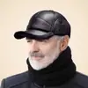 Chapéu de Inverno para Homens de Meia-Idade e Idosos, Chapéu de Pai Quente com Proteção para Orelhas, Forrado com Algodão, Espessado, à Prova de Vento e Quente Boné de Basebol