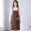 Delantal de algodón para mujer, estilo delgado, adecuado para uso en la cocina, ropa de trabajo de moda, también disponible para hombres, popular entre los influencers, con opción de impresión de logotipo