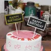 Nuevo Inserto para Pastel con Banderines y Feliz Cumpleaños Colorido Estampado en Caliente Decoración de Pastel en Inglés Tarjeta Insertable Creativa para Mesa de Postres