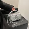 Bolso de cadena tipo caja rómbico pequeño cuadrado para mujer 2024 nueva moda textura versátil portátil hombro bandolera